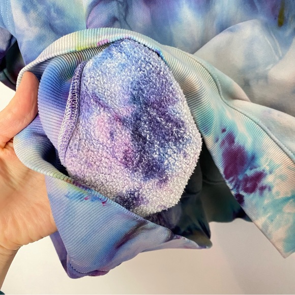 Handmade Tie Dye Sweatshirt Hoodie Womens Size XL Pullover Hand Painted Purple - Picture 10 of 12
